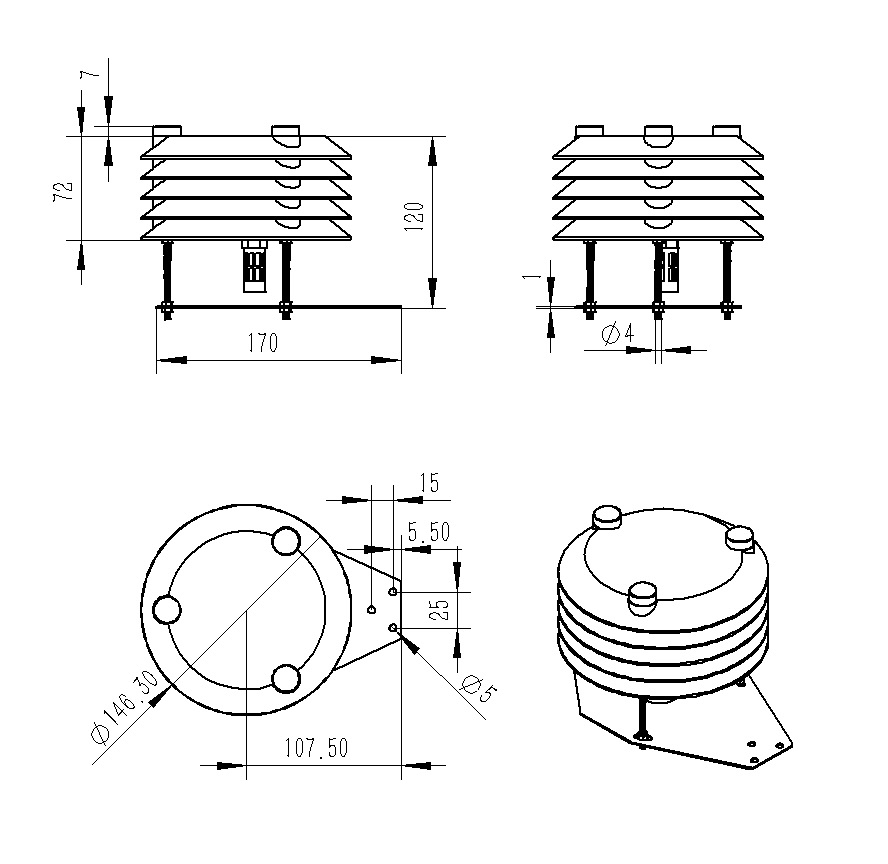 Sensor de ruido Dimensiones del producto